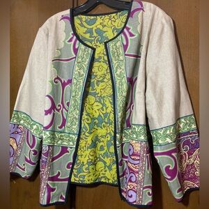 Linen & sheer gauzy reversible jacket